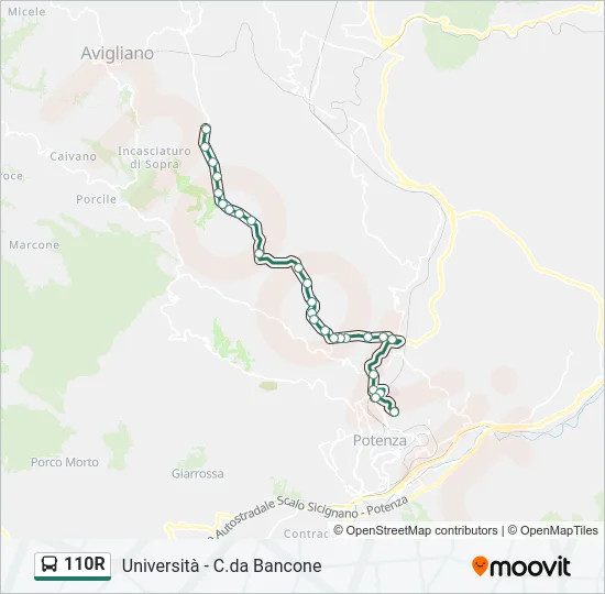 110R Bus Line Map