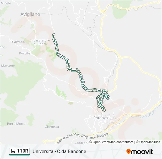 110R Bus Line Map