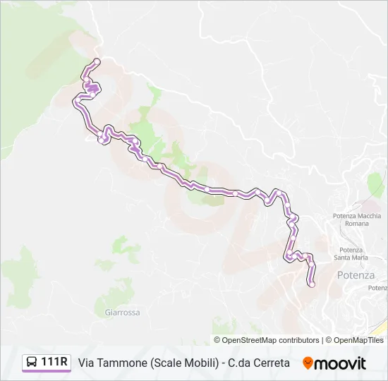 111R Bus Line Map