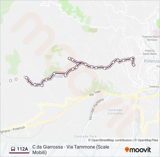 112A Bus Line Map