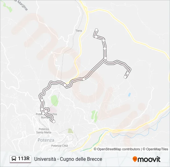 113R Bus Line Map