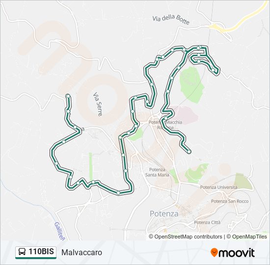 Percorso linea bus 110BIS