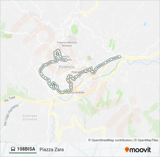 108BISA Bus Line Map