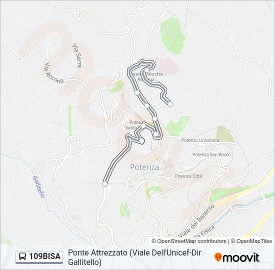 109BISA Bus Line Map