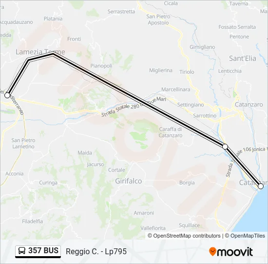 357 BUS Bus Line Map
