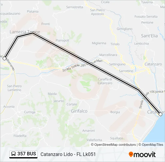 357 BUS Bus Line Map