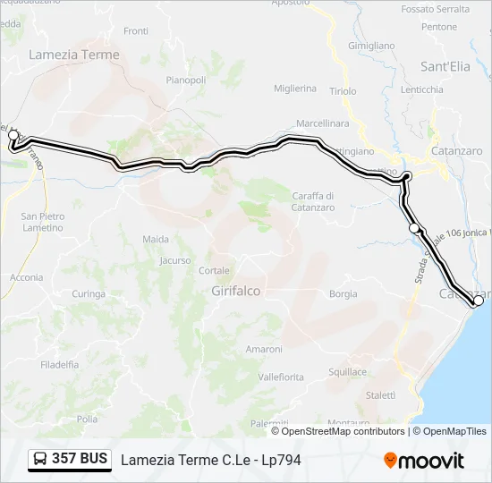 357 BUS Bus Line Map