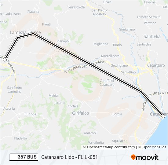 357 BUS bus Line Map