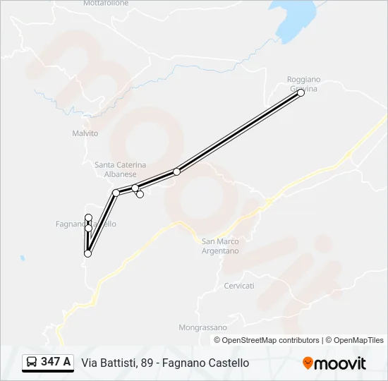 347 A Bus Line Map