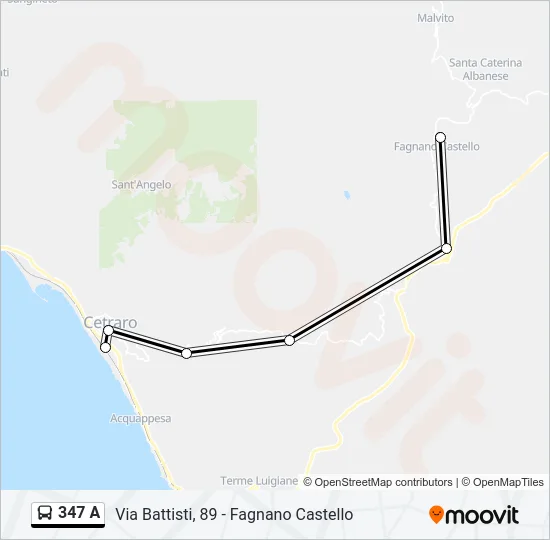 347 A Bus Line Map