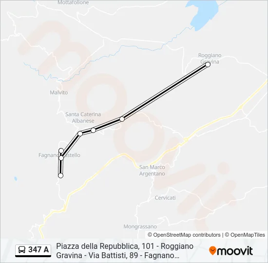 347 A Bus Line Map