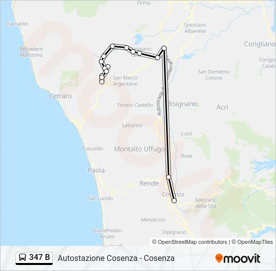 347 B Bus Line Map
