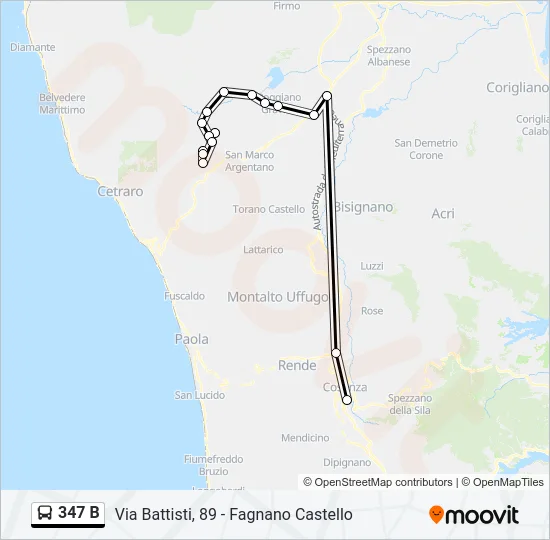 347 B Bus Line Map