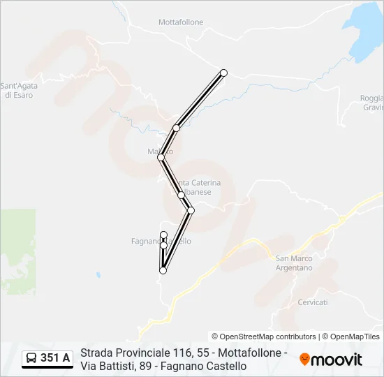 351 A Bus Line Map