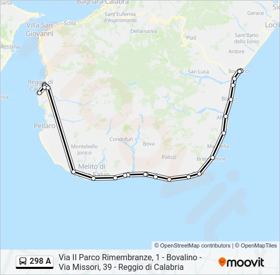 298 A Bus Line Map