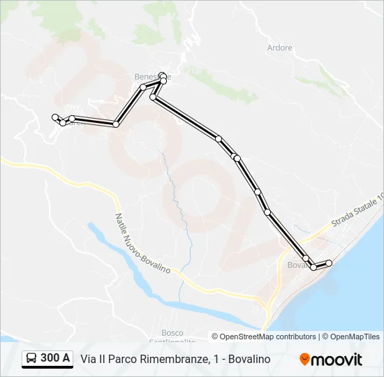 300 A Bus Line Map