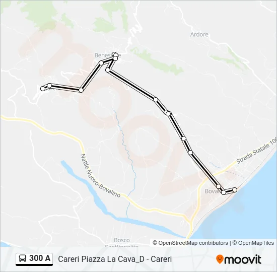300 A Bus Line Map