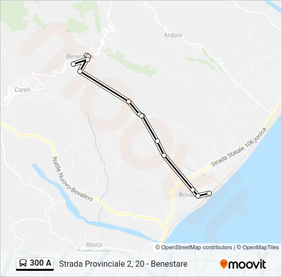 300 A Bus Line Map