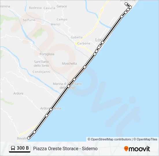 300 B Bus Line Map
