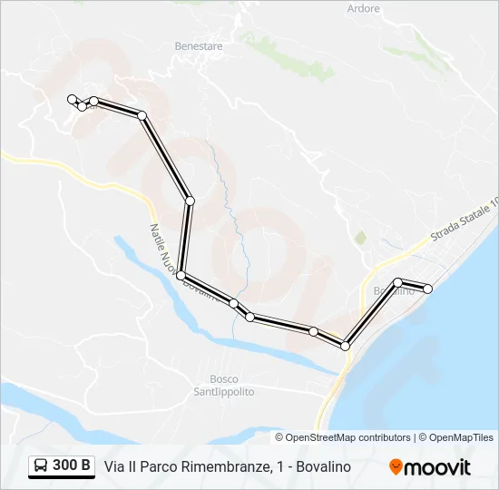 300 B Bus Line Map