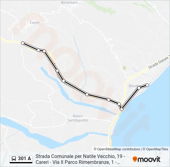 301 A Bus Line Map