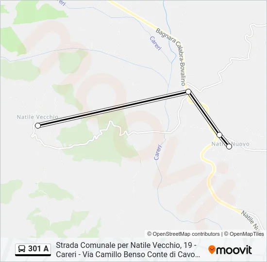 301 A Bus Line Map