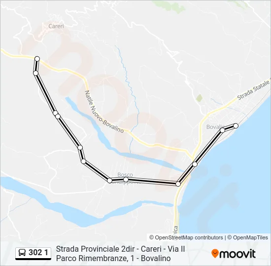302 1 Bus Line Map