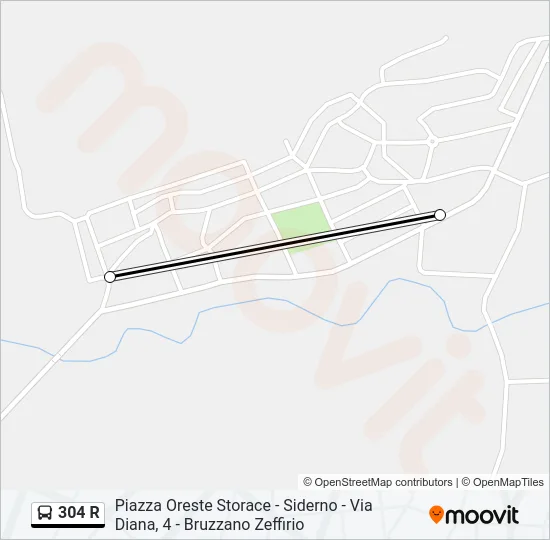 304 R Bus Line Map