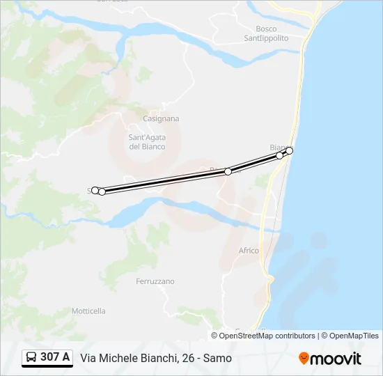 307 A Bus Line Map