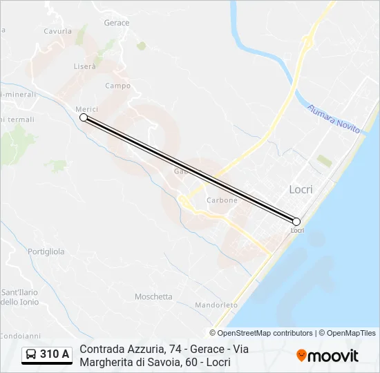 310 A Bus Line Map