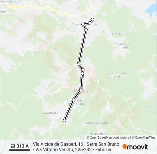 313 A Bus Line Map