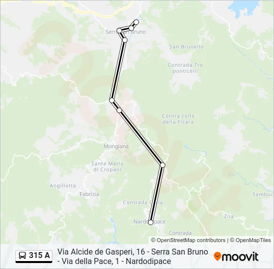 315 A Bus Line Map