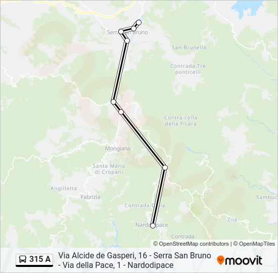 315 A Bus Line Map