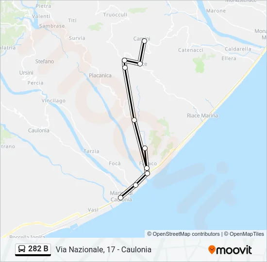282 B Bus Line Map