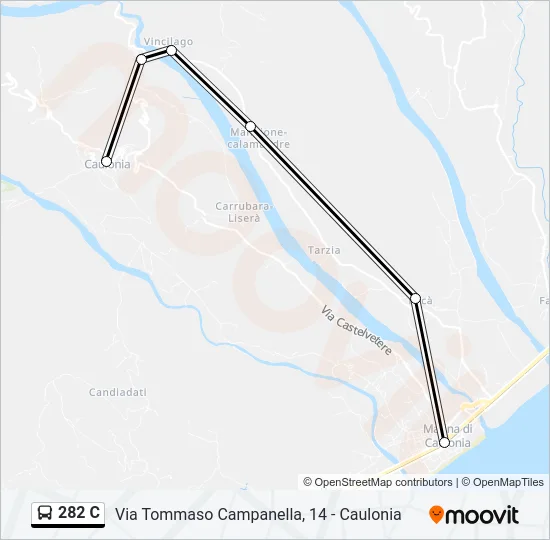 282 C Bus Line Map