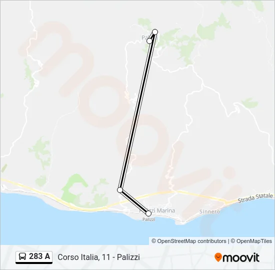 283 A Bus Line Map