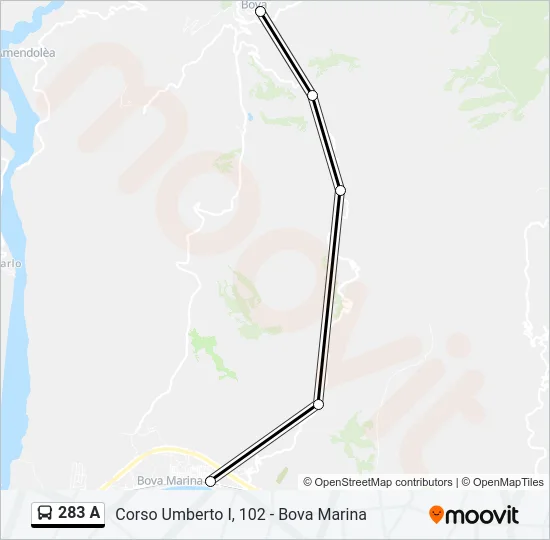 283 A Bus Line Map