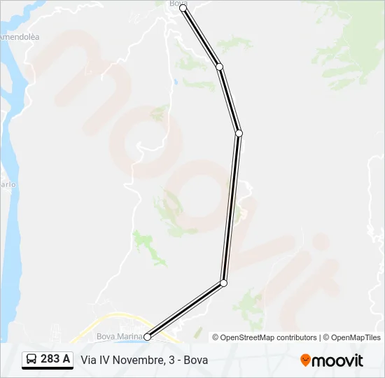 283 A Bus Line Map