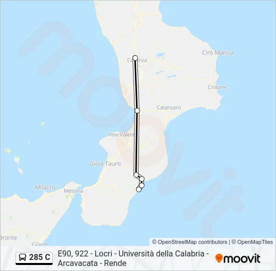 285 C Bus Line Map