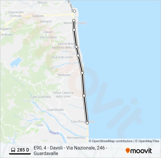 285 D Bus Line Map