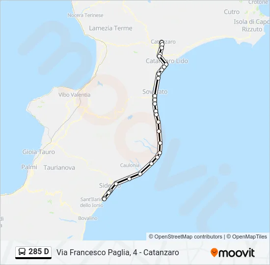 285 D Bus Line Map