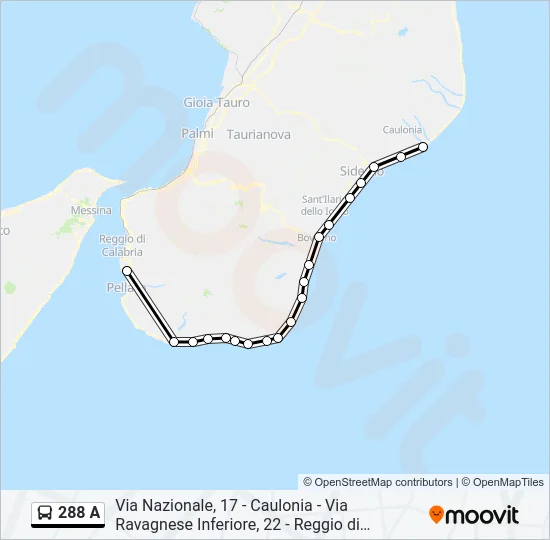 288 A Bus Line Map
