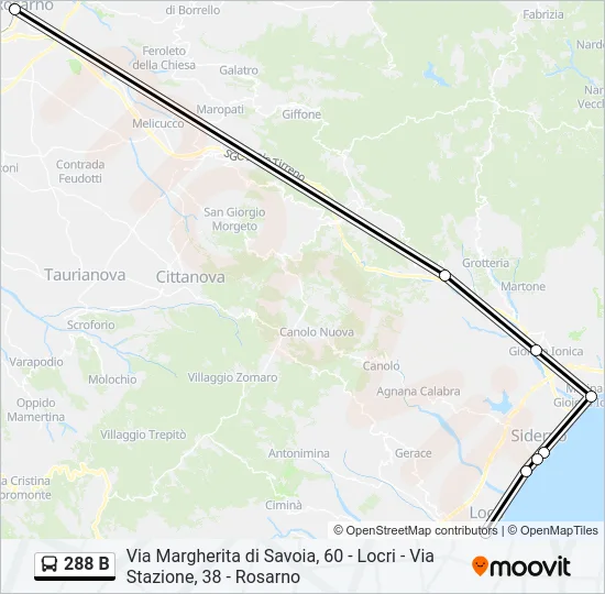 288 B Bus Line Map