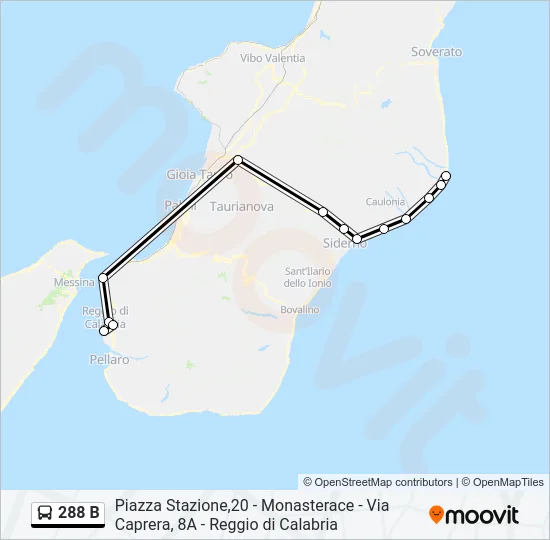 288 B Bus Line Map