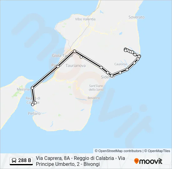 288 B Bus Line Map