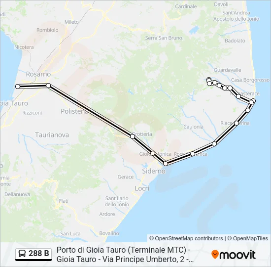 288 B Bus Line Map