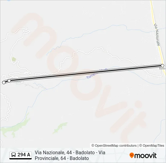 294 A Bus Line Map