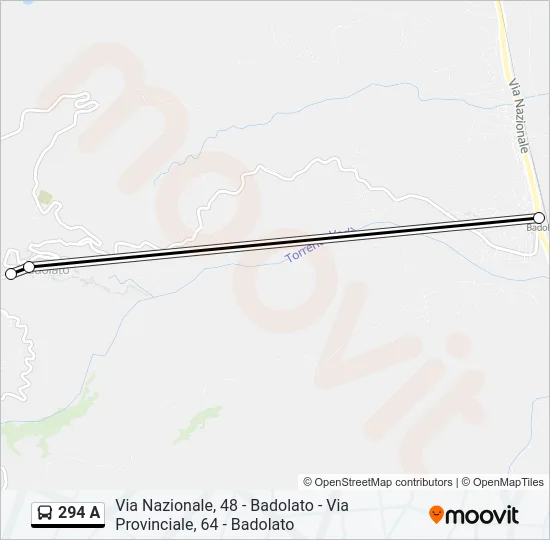 294 A Bus Line Map