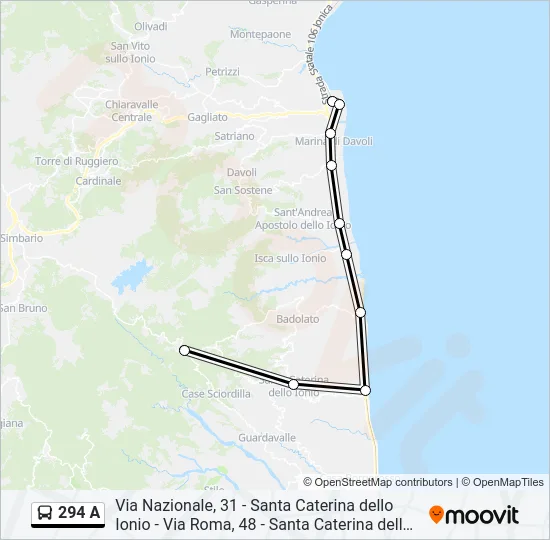 294 A Bus Line Map