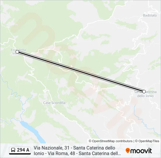 294 A Bus Line Map